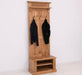 Schmale Garderobe aus massiver Eiche mit Ablage und 3 Haken -