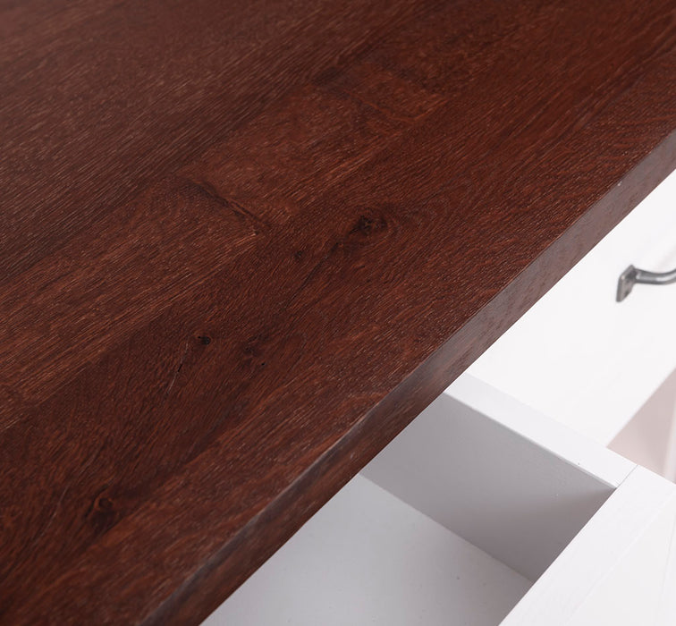 Schmale Kücheninsel aus Massivholz mit 3 Schubladen