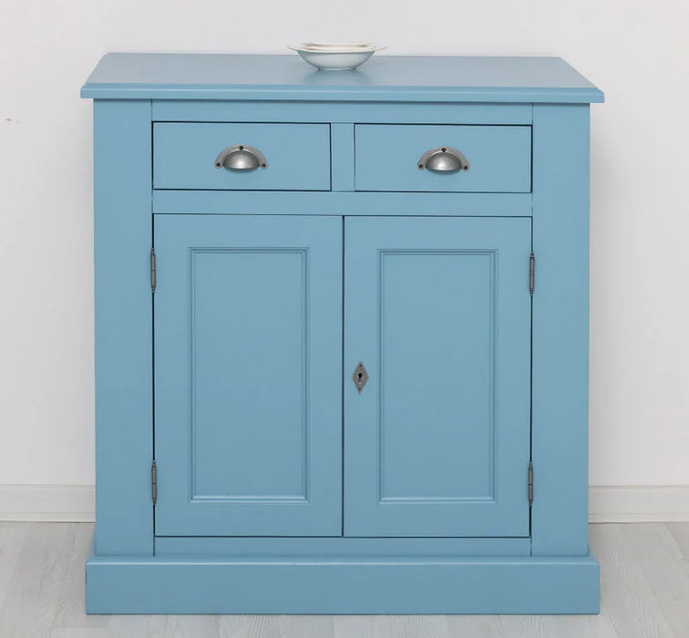 Schmaler Geschirrschrank aus Massivholz | 2-teilig | 3 Türen | 2 Schubladen