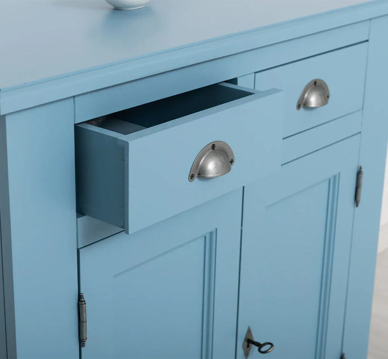 Schmaler Geschirrschrank aus Massivholz | 2-teilig | 3 Türen | 2 Schubladen