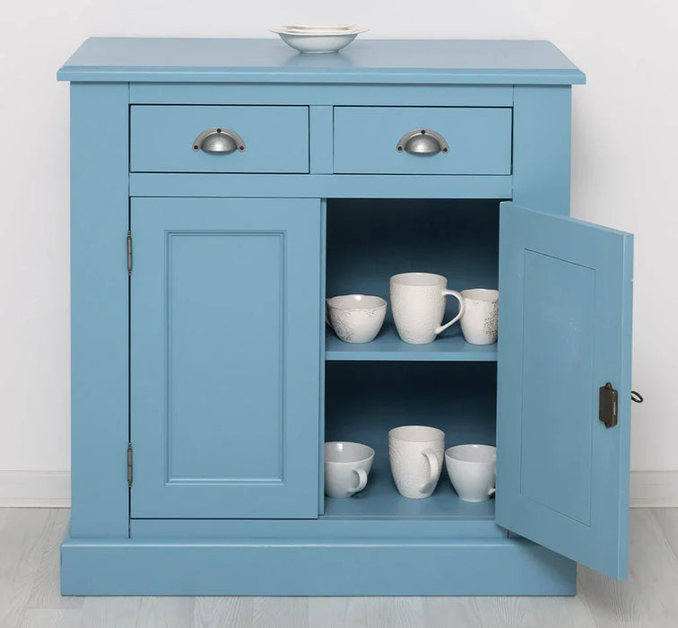 Schmaler Geschirrschrank aus Massivholz | 2-teilig | 3 Türen | 2 Schubladen