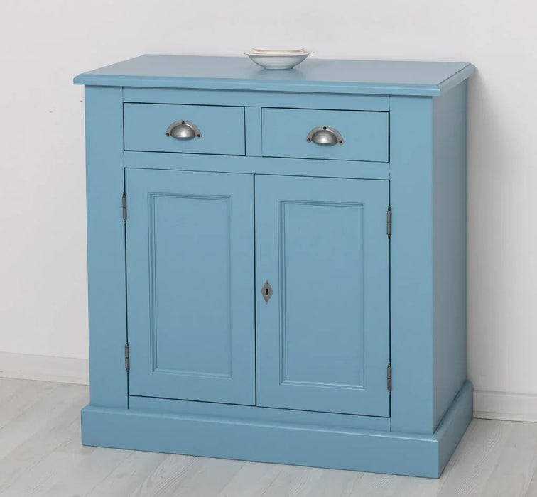 Schmaler Geschirrschrank aus Massivholz | 2-teilig | 3 Türen | 2 Schubladen