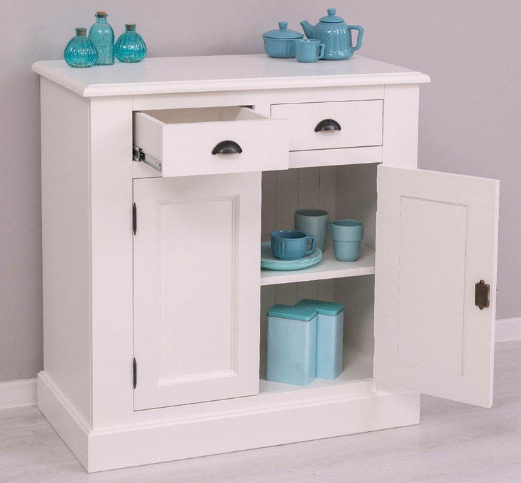 Schmaler Geschirrschrank aus Massivholz | 2-teilig | 3 Türen | 2 Schubladen -