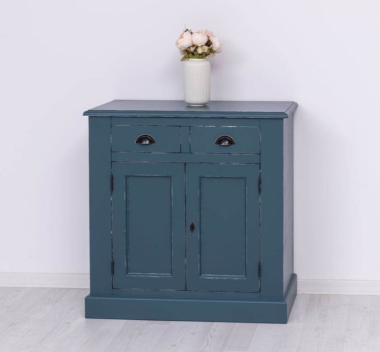 Schmaler Geschirrschrank aus Massivholz | 2-teilig | 3 Türen | 2 Schubladen -