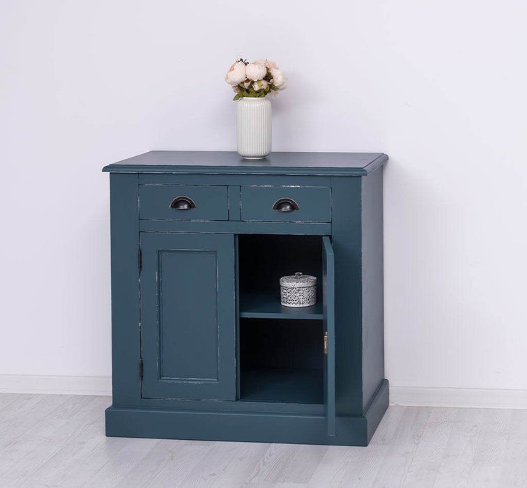 Schmaler Geschirrschrank aus Massivholz | 2-teilig | 3 Türen | 2 Schubladen -