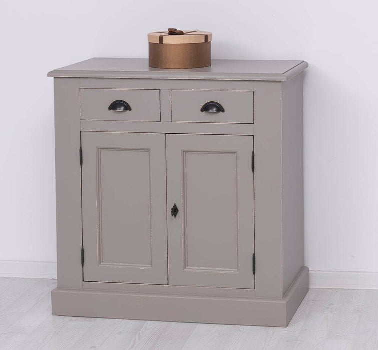 Schmaler Geschirrschrank aus Massivholz | 2-teilig | 3 Türen | 2 Schubladen -