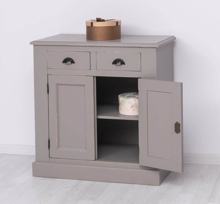 Schmaler Geschirrschrank aus Massivholz | 2-teilig | 3 Türen | 2 Schubladen -