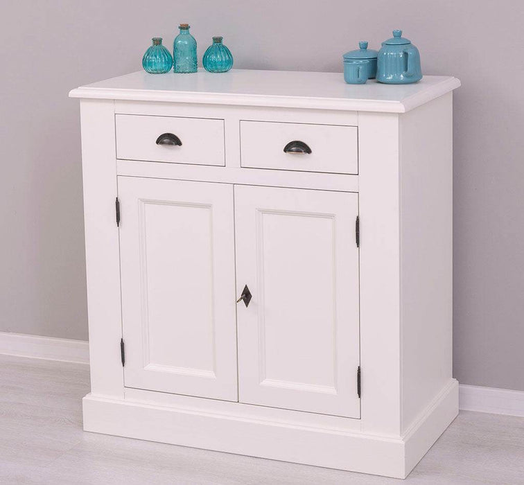 Schmaler Geschirrschrank aus Massivholz | 2-teilig | 3 Türen | 2 Schubladen -