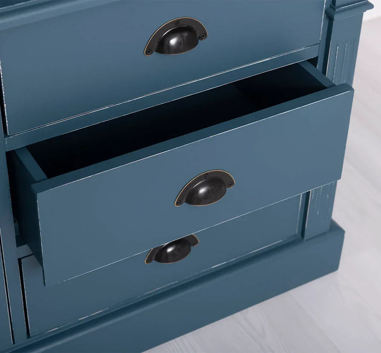 Schmaler Kleiderschrank aus Massivholz mit drei Schubladen