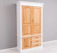 Schmaler Kleiderschrank aus Massivholz mit drei Schubladen