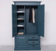 Schmaler Kleiderschrank aus Massivholz mit drei Schubladen