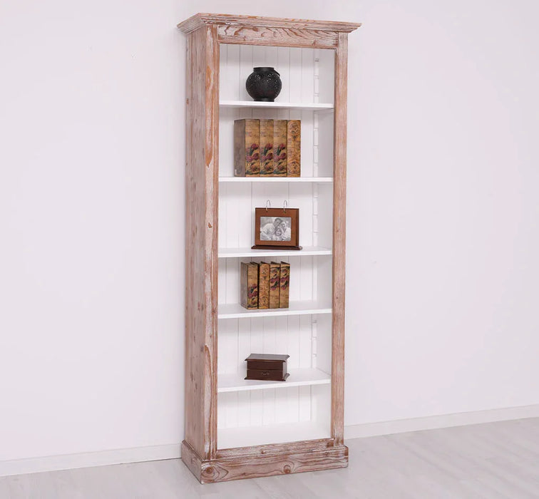 Schmales Bücherregal aus Massivholz | Regal im Landhausstil