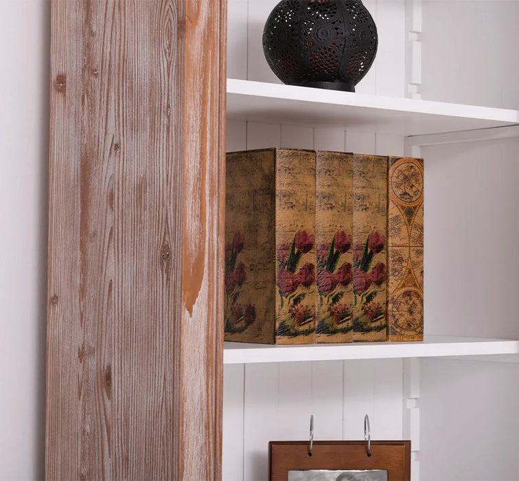 Schmales Bücherregal aus Massivholz | Regal im Landhausstil