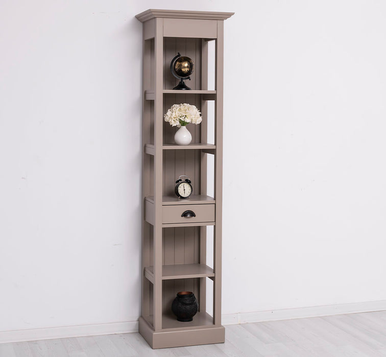 Schmales Regal aus Massivholz mit Schublade | Handtuchschrank | Küchenschrank