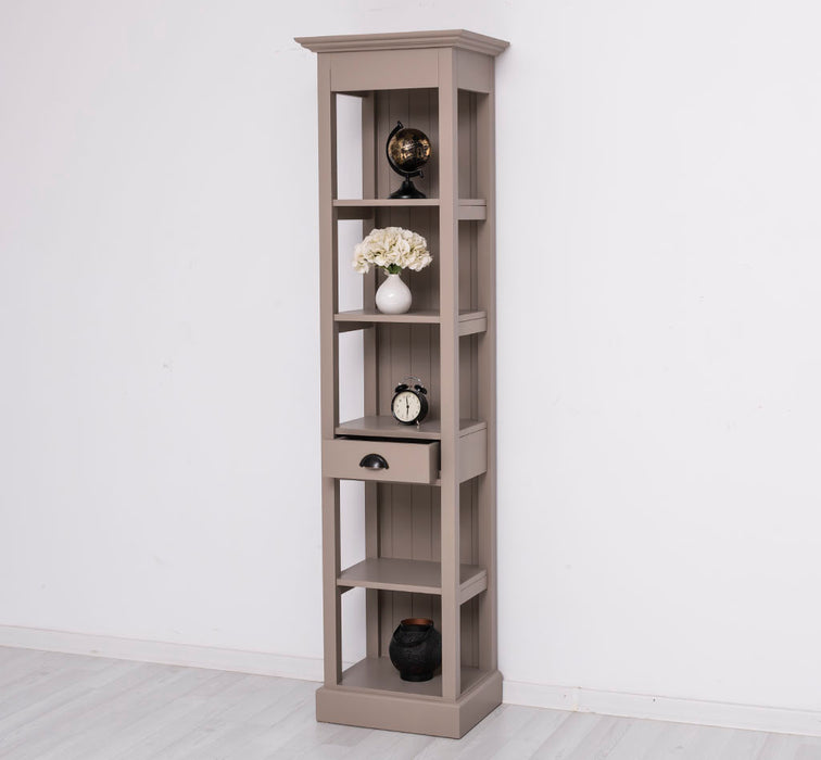 Schmales Regal aus Massivholz mit Schublade | Handtuchschrank | Küchenschrank