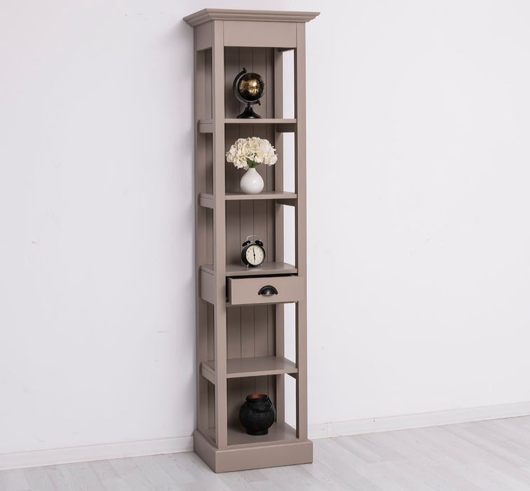 Schmales Regal aus Massivholz mit Schublade | Handtuchschrank | Küchenschrank