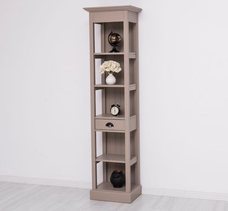 Schmales Regal aus Massivholz mit Schublade | Handtuchschrank | Küchenschrank