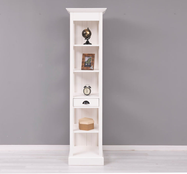 Schmales Regal aus Massivholz mit Schublade | Handtuchschrank | Küchenschrank