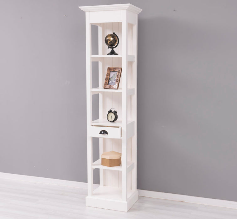 Schmales Regal aus Massivholz mit Schublade | Handtuchschrank | Küchenschrank