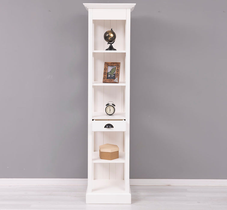 Schmales Regal aus Massivholz mit Schublade | Handtuchschrank | Küchenschrank