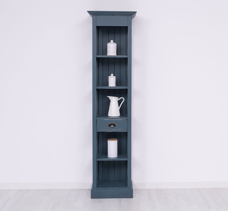 Schmales Regal aus Massivholz mit Schublade | Handtuchschrank | Küchenschrank