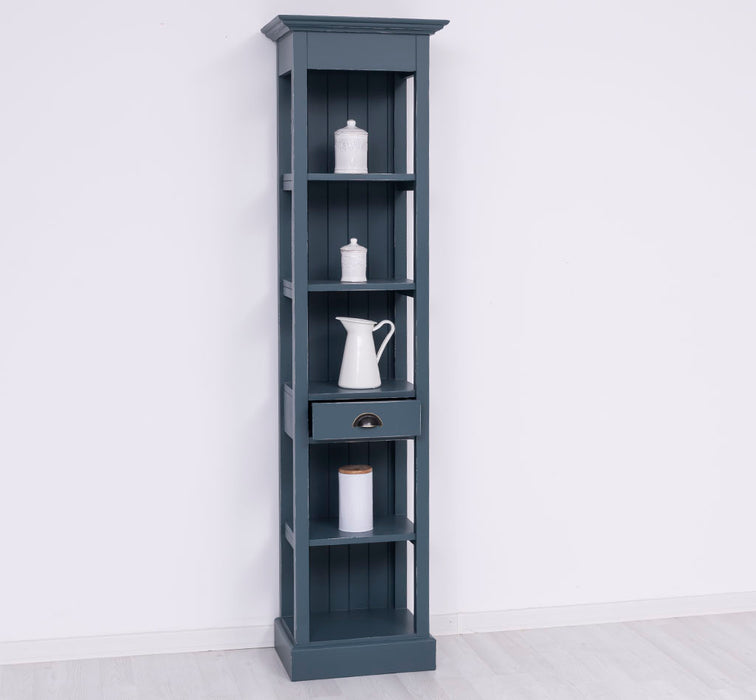 Schmales Regal aus Massivholz mit Schublade | Handtuchschrank | Küchenschrank