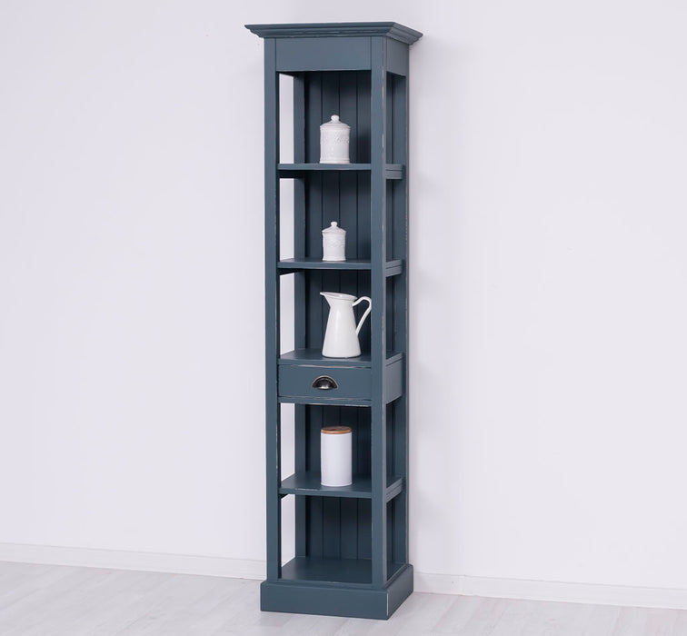 Schmales Regal aus Massivholz mit Schublade | Handtuchschrank | Küchenschrank