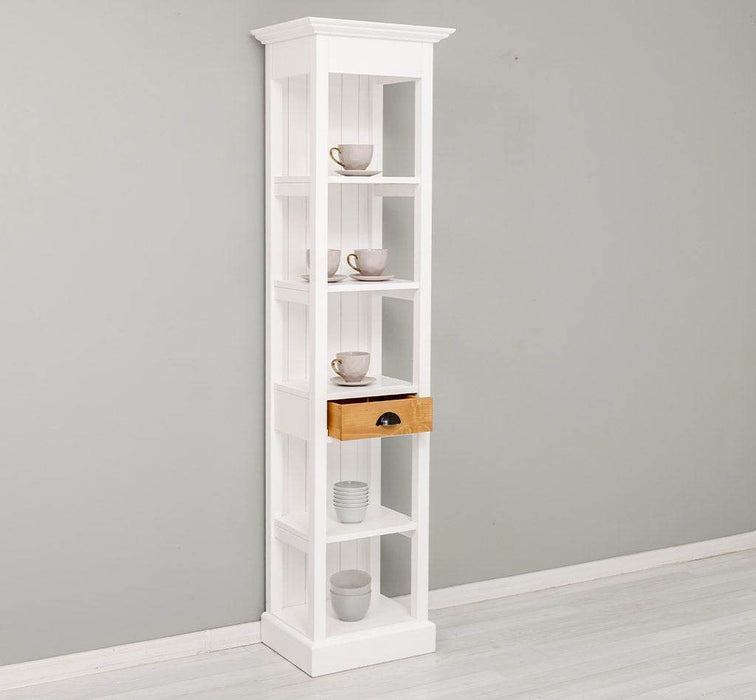 Schmales Regal aus Massivholz mit Schublade | Handtuchschrank | Küchenschrank -