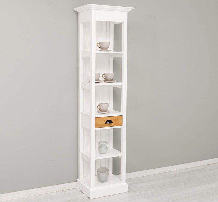 Schmales Regal aus Massivholz mit Schublade | Handtuchschrank | Küchenschrank -