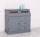 Schmales Sideboard aus Massivholz mit Kippfächern | Geschirrschrank mit Display -