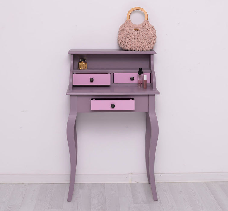 Schminktisch aus Massivholz - Kleiner Sekretär mit geschwungenem Bein