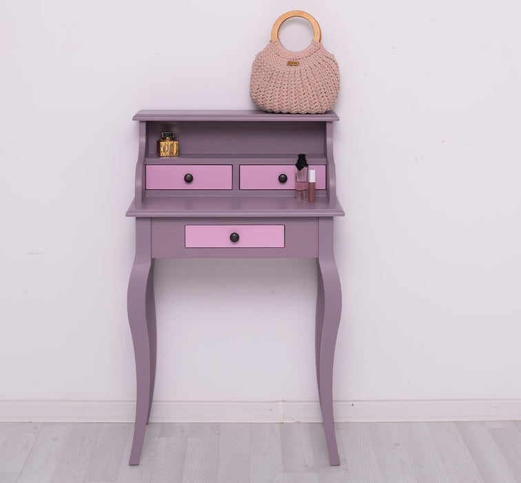 Schminktisch aus Massivholz - Kleiner Sekretär mit geschwungenem Bein
