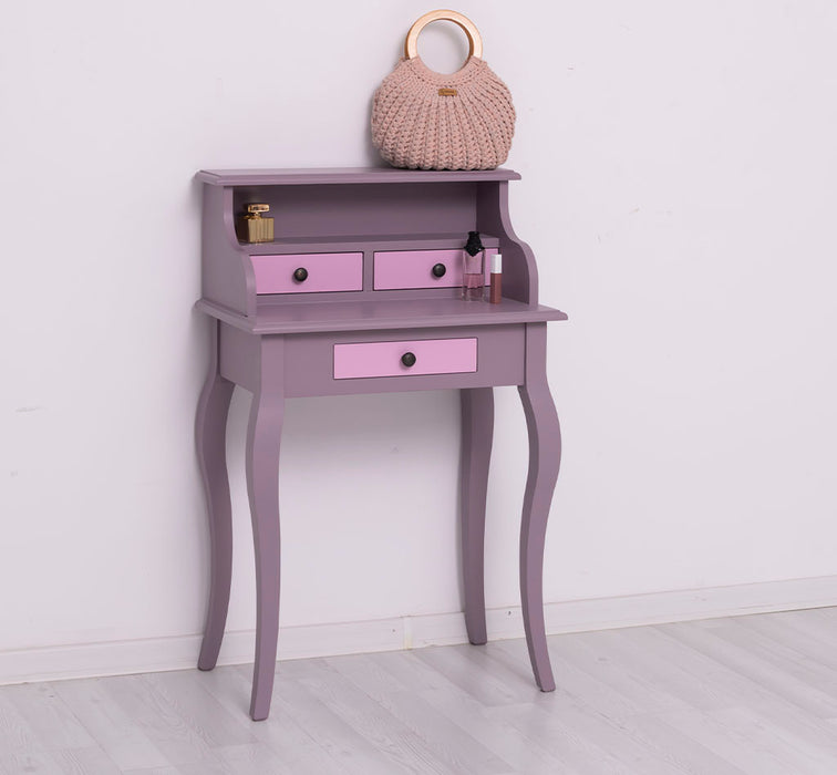 Schminktisch aus Massivholz - Kleiner Sekretär mit geschwungenem Bein
