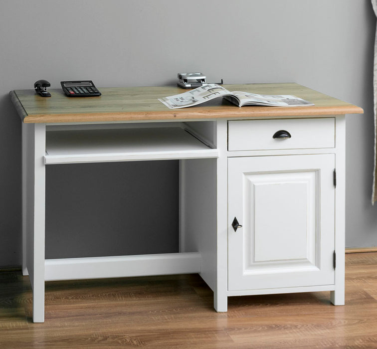 Schreibtisch aus Massivholz mit ausziehbarem Tastaturbrett | Computertisch