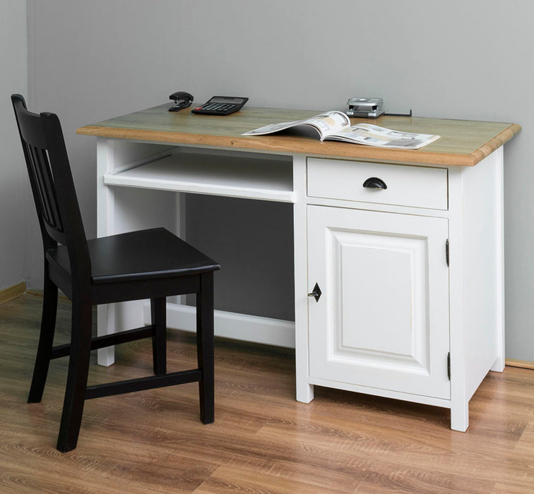 Schreibtisch aus Massivholz mit ausziehbarem Tastaturbrett | Computertisch