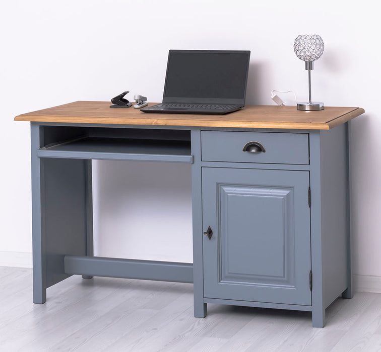 Schreibtisch aus Massivholz mit ausziehbarem Tastaturbrett | Computertisch