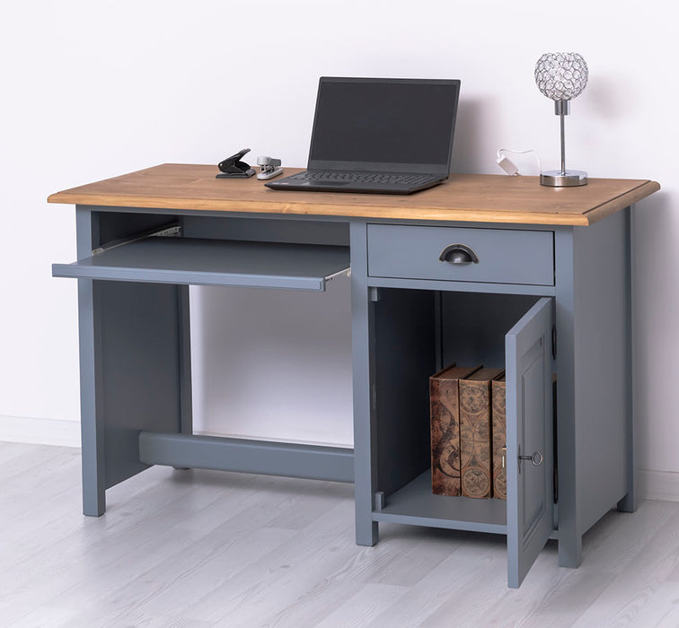 Schreibtisch aus Massivholz mit ausziehbarem Tastaturbrett | Computertisch