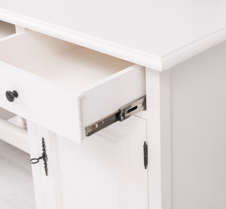 Schreibtisch aus Massivholz mit ausziehbarem Tastaturbrett | Computertisch