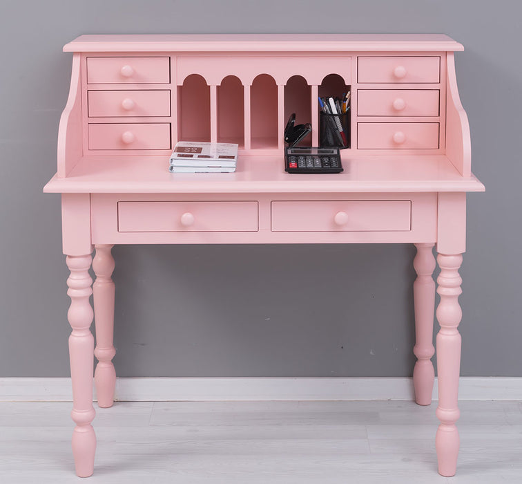 Sekretär aus Massivholz mit gedrechselten Beinen | Schminktisch mit vielen Schubladen