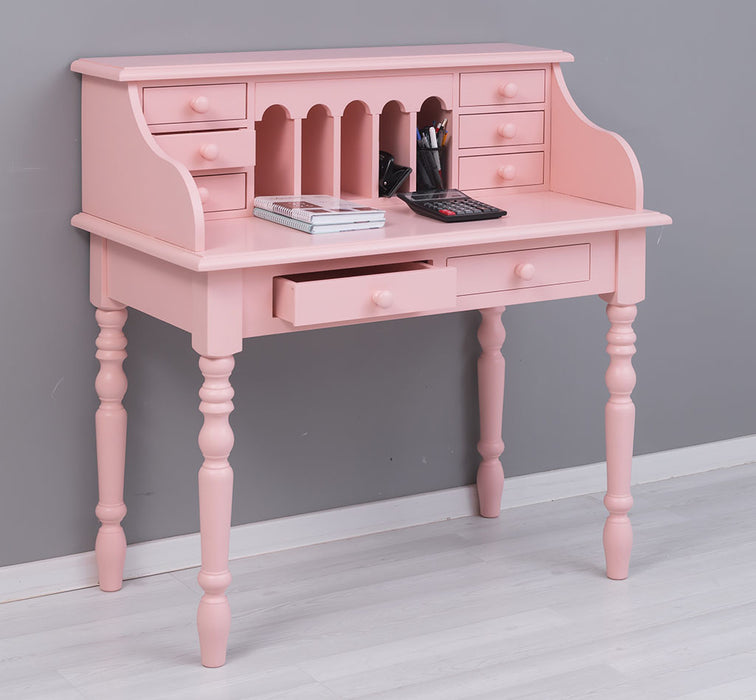 Sekretär aus Massivholz mit gedrechselten Beinen | Schminktisch mit vielen Schubladen