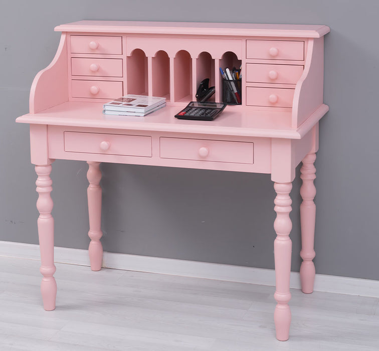 Sekretär aus Massivholz mit gedrechselten Beinen | Schminktisch mit vielen Schubladen