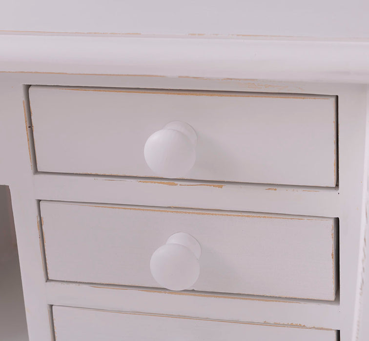 Sekretär aus Massivholz mit gedrechselten Beinen | Schminktisch mit vielen Schubladen