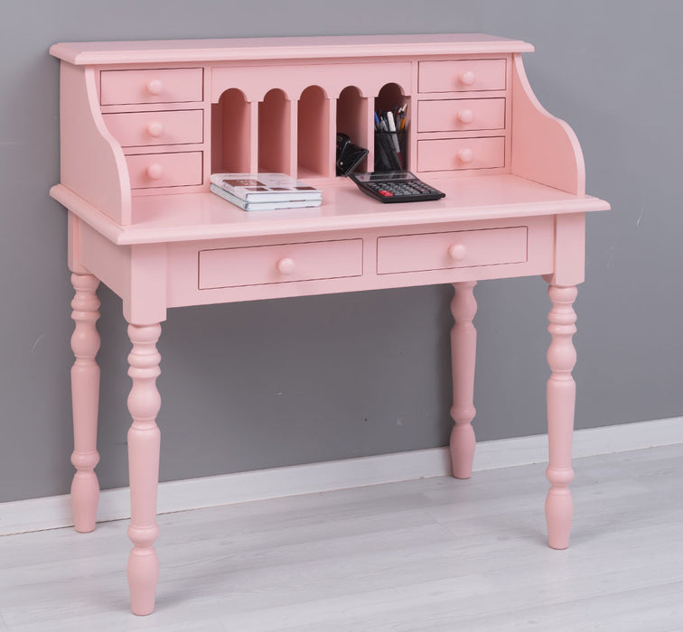 Sekretär aus Massivholz mit gedrechselten Beinen | Schminktisch mit vielen Schubladen