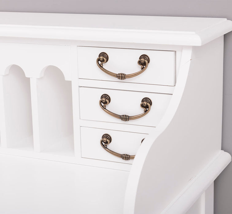 Sekretär aus Massivholz mit gedrechselten Beinen | Schminktisch mit vielen Schubladen