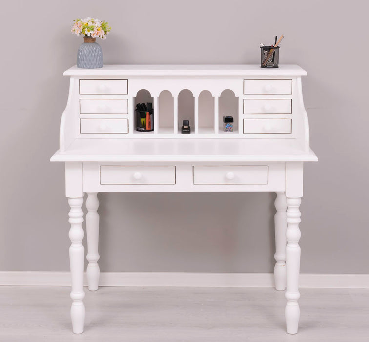 Sekretär aus Massivholz mit gedrechselten Beinen | Schminktisch mit vielen Schubladen