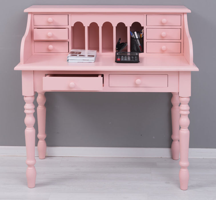 Sekretär aus Massivholz mit gedrechselten Beinen | Schminktisch mit vielen Schubladen