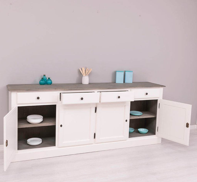 Sideboard aus Massivholz | Kommode mit 4 Schubladen und 4 Türen -
