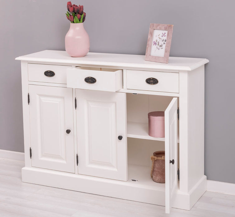 Sideboard aus Massivholz | Konsolenschrank mit drei Schubladen