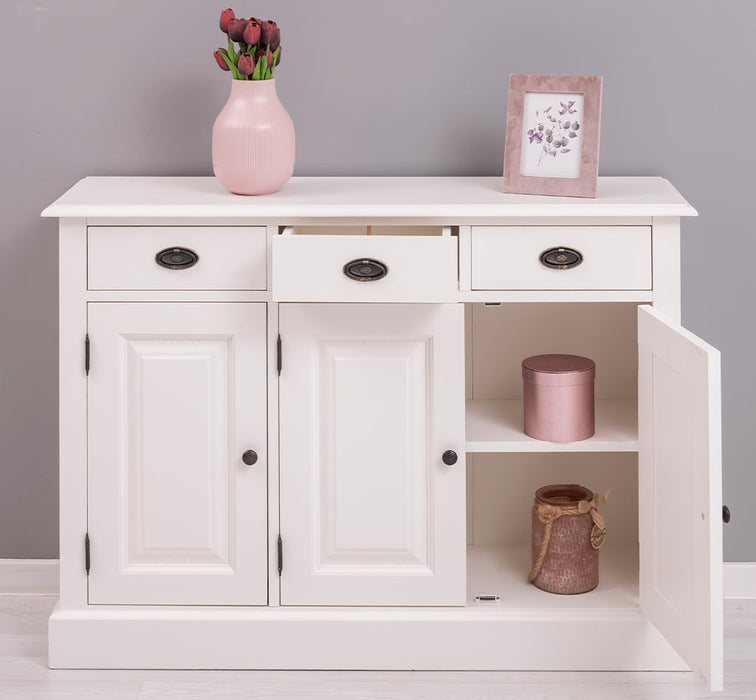 Sideboard aus Massivholz | Konsolenschrank mit drei Schubladen