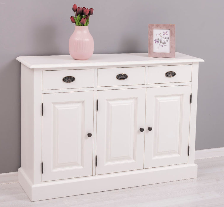 Sideboard aus Massivholz | Konsolenschrank mit drei Schubladen